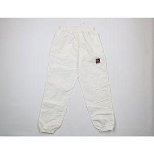 Vintage 90s Surf Style Mens Small Distressed Spell Out Nylon Joggers White USA